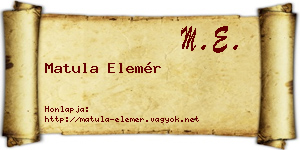 Matula Elemér névjegykártya