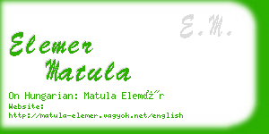 elemer matula business card